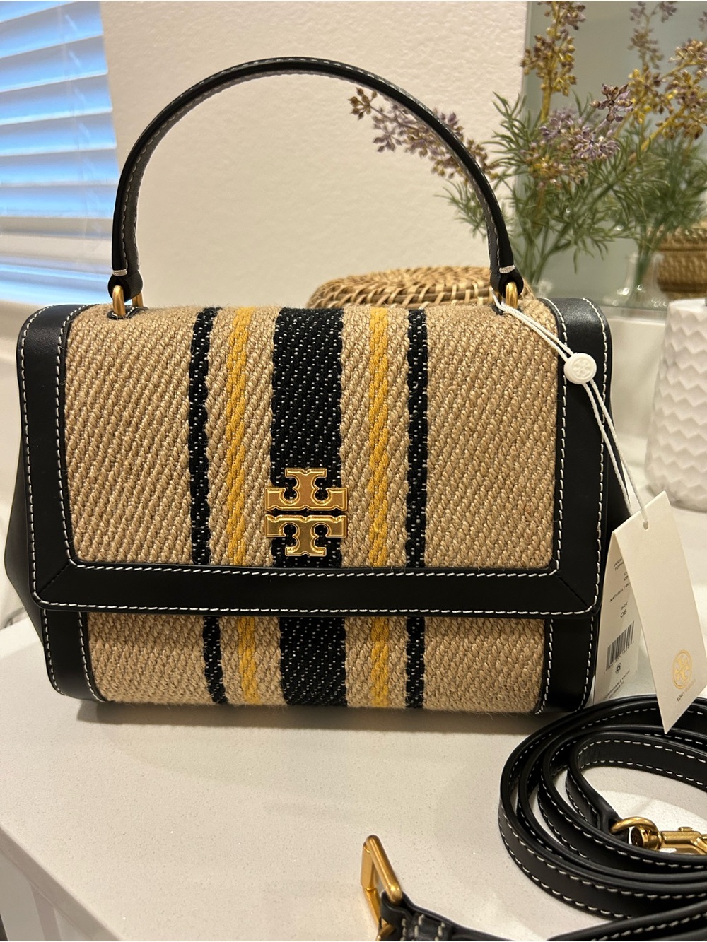 Tory Burch Juliette French Linen Top Handle Crossbody Bag NWT